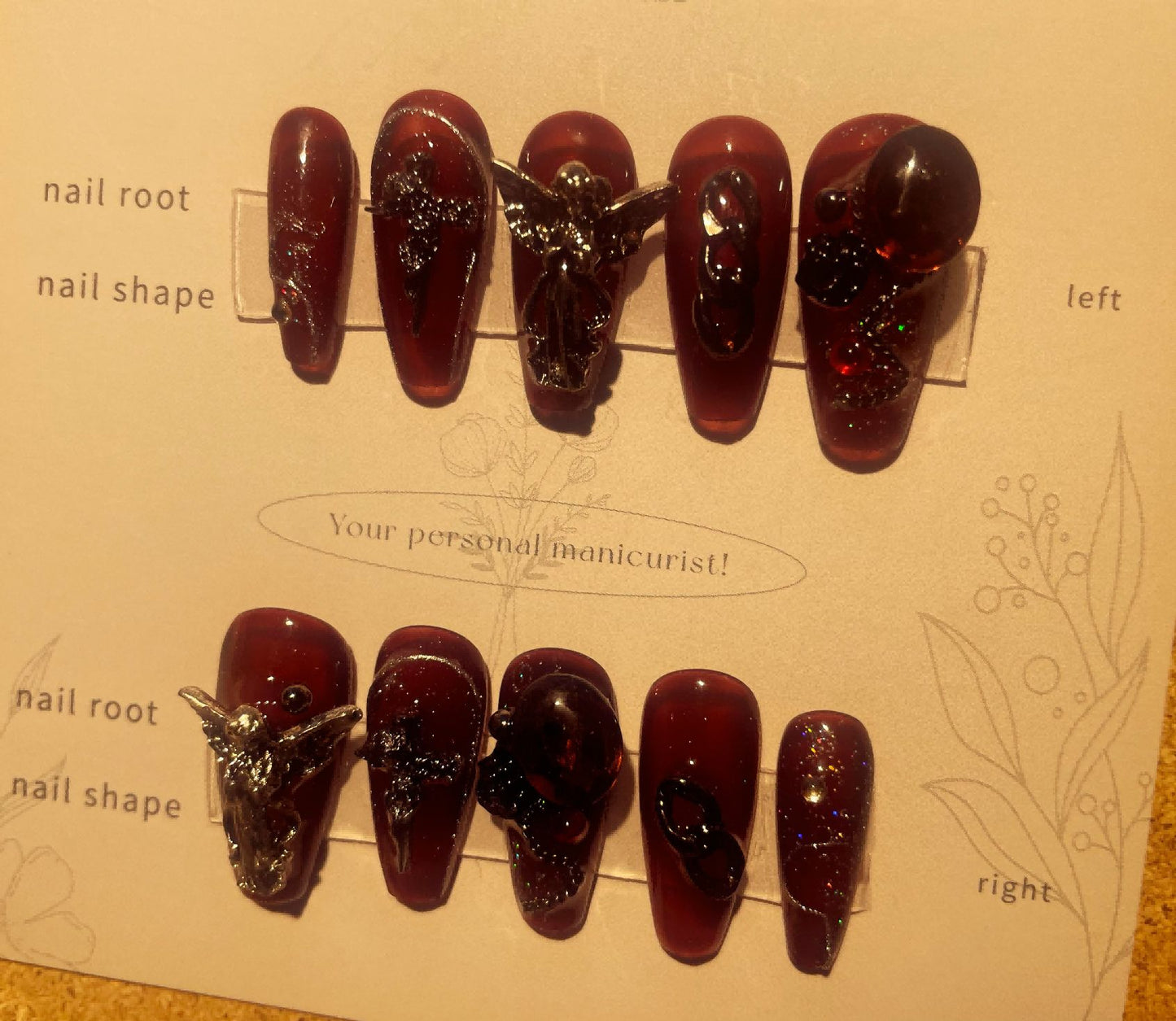 Crimson Angel Press-On Nails