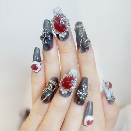 Baroque Ruby Press-On Nails
