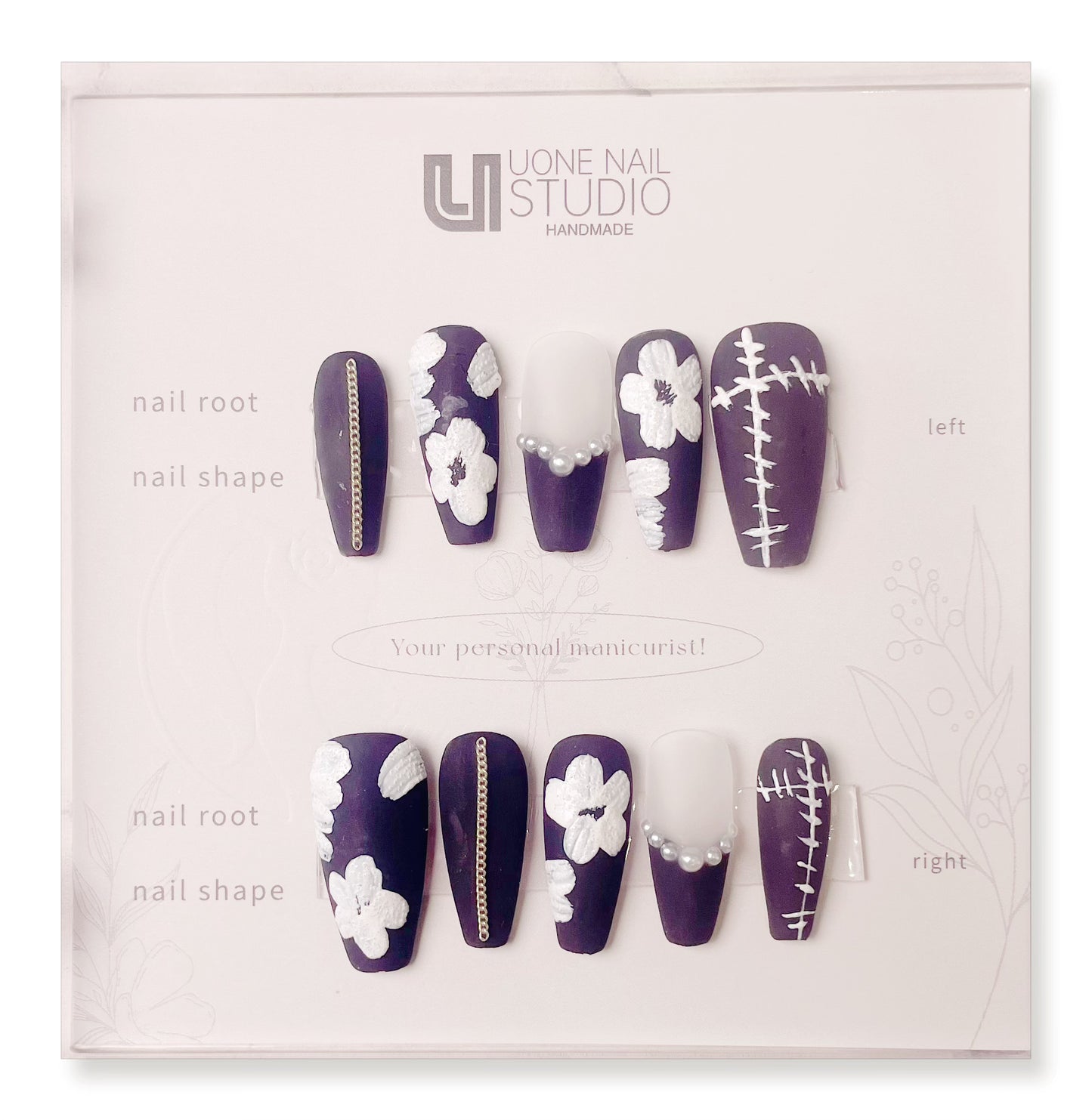 Floral Chain Press-on nails